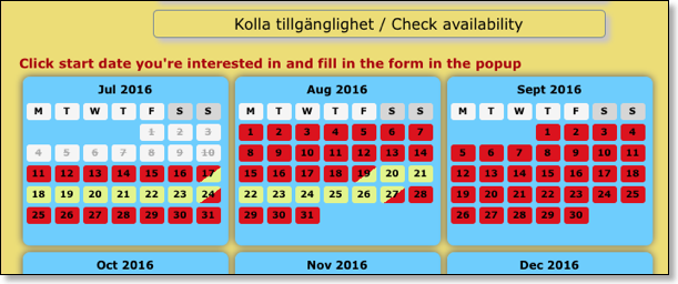 Bokningskalender